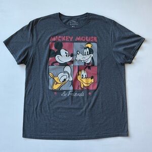 DISNEY Gray and Red Mickey Mouse Tee